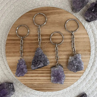 Baby Natura Amethyst Kristall Schlüsselanhänger