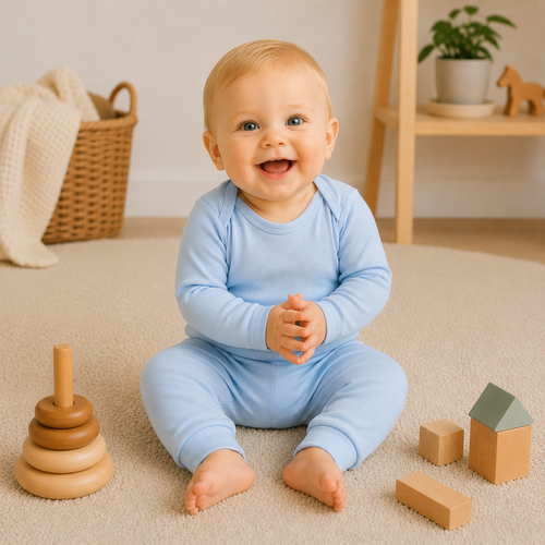 Babyhose Extra Weich Hellblau – 100% Biologische Baumwolle