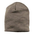 Beanie dopmuts wol zijde Walnoot