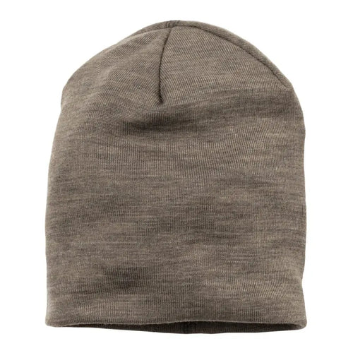 Beanie dopmuts wol zijde Walnoot
