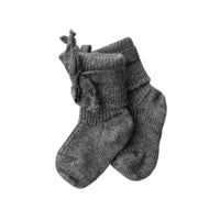 Schleifen-Socken Baby mittelgrau