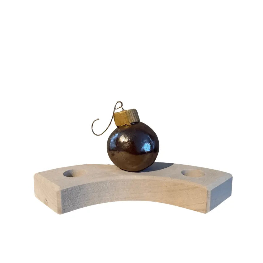 Kerstbal Brons steker