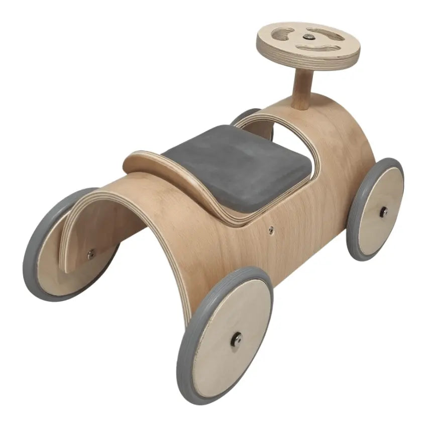 houten loopauto naturel