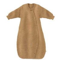 Gestrickter Wollschlafsack langarm caramel