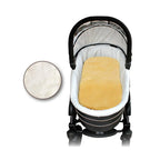 Lamsvacht kinderwagen goud